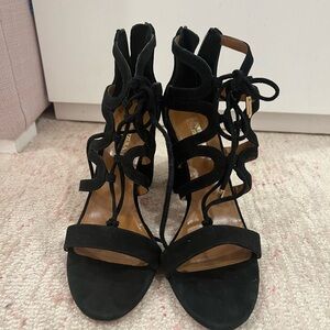 Aquazzura
Suede Gladiator Sandals
Block heel